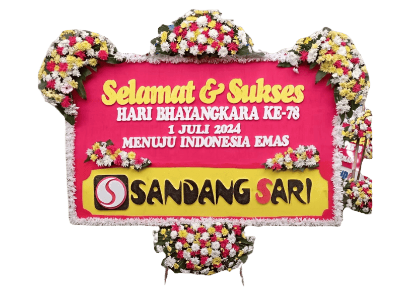 Karangan Bunga Selamat & Sukses Warna Ceria untuk Hari Bhayangkara